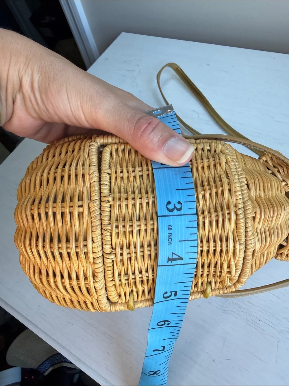 Cappelli Wicker Novelty CrossBody Frog Purse Button Eyes Animal Basket Bag